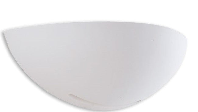 Applique mezza luna bianco moderno a parete in gesso 1xE27 max 40W