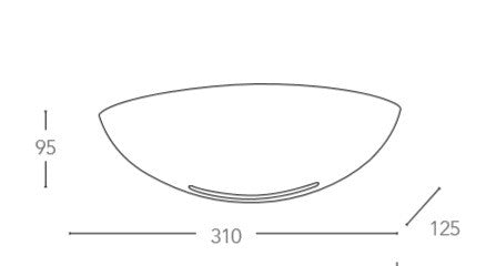 Applique mezza luna bianco moderno a parete in gesso 1xE27 max 40W