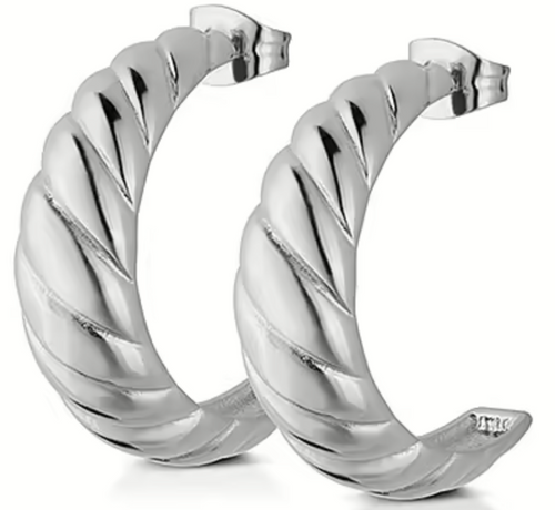 Ops Object - Orecchini FANCY mezzi cerchi Silver