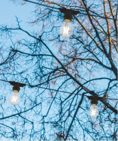 Stringa elettrificata 5 mt 10xE14 con spina schuko e presa modulabile