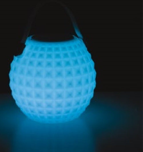 Lampada portatile bianca a LED RGB con speacker bluetooth incorporato tonda