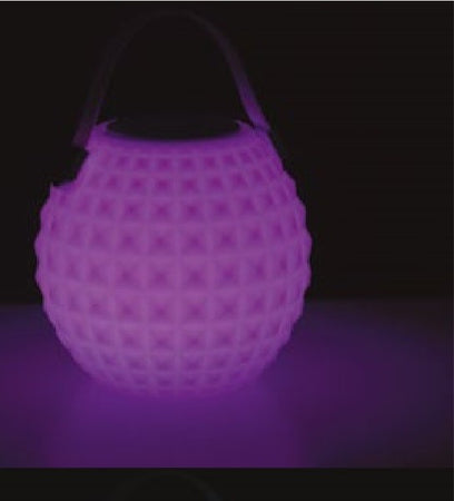 Lampada portatile bianca a LED RGB con speacker bluetooth incorporato tonda