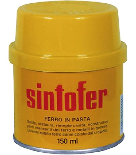 Sintofer vetrificato, stucco per carrozzeria e nautica bicomponente poliestere, con fibre di vetro incorporate.