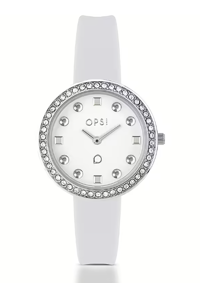 Ops Object - Orologio SILICON FINE con cinturino in silicone bianco