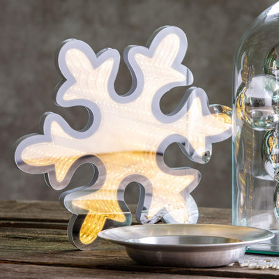 Fiocco di neve effetto specchio a led ø 30 cm decorazioni natalizie da interno