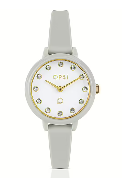 Ops Object - Orologio PRECIOUS ROUND con cinturino in silicone beige