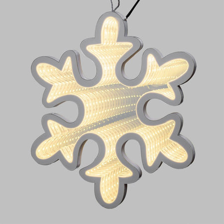 Fiocco di neve effetto specchio a led ø 30 cm decorazioni natalizie da interno
