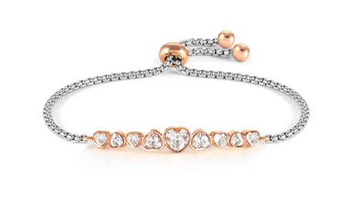 NOMINATION - BRACCIALE MILLELUCI CON CRISTALLI A CUORE
