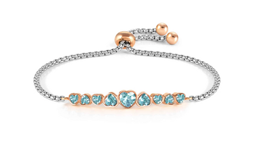 NOMINATION - BRACCIALE MILLELUCI CON CRISTALLI A CUORE
