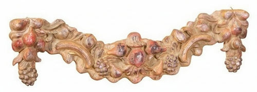 Biscottini SOPRAPORTA IN LEGNO FINITURA POLICROMO ANTICATO MADE IN ITALY Fregio realizzato