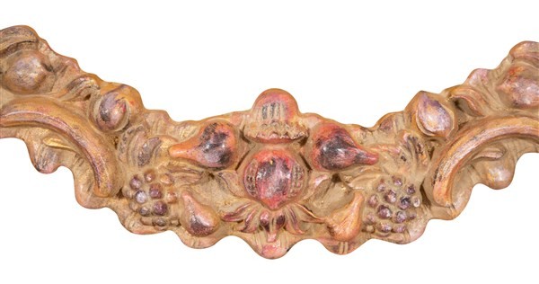 Biscottini Biscottini Sopraporta Fregio Legno Policromo Anticato 80x7x20 Decorazione Parete