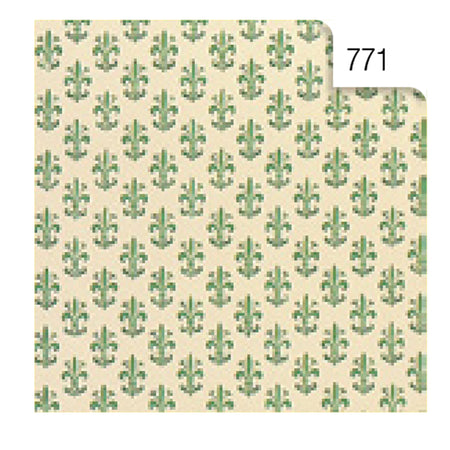Rotolo Cartarivesto 50X500Cm Giglio Verde Lavabile Rex58