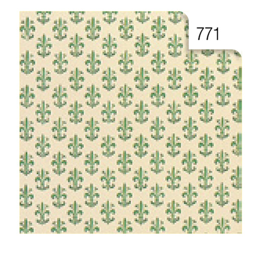 Rotolo Cartarivesto 50X500Cm Giglio Verde Lavabile Rex58