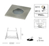 Struttura da incasso VIPER per lampada GU10 quadra fissa Nickel IP65 82x82 mm