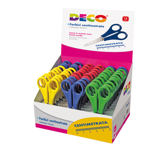 Display 30 Forbici 13 Cm Centimetrate Punta Tonda 775 Deco