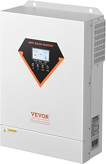 VEVOR Hybrid Solar Inverter 6kW All-in-One Pure Sine Wave Inverter 48V DC to 220/230V AC with Built-in 120A MPPT Solar Controller for Lead Acid Lithium Batteries Off Grid System