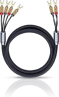 Oehlbach XXL Fusion Four - Set stereo con cavo bi-wiring di alta qualit per altoparlanti con connettore a capocorda - Made in Germany - 1 coppia, 2 x 2m - nero