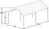 Gazebo per auto Carport con pali in acciaio 3 x 6 mt garage da giardino