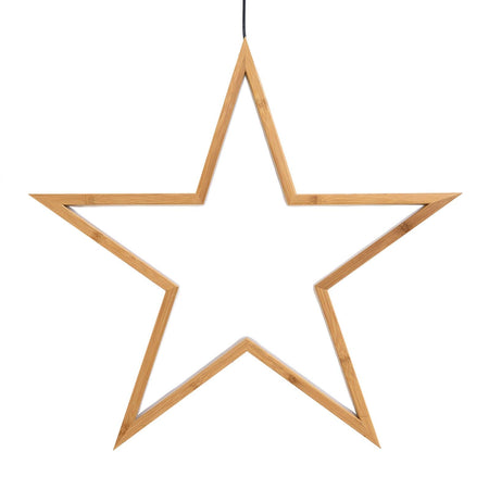 Stella sospesa in legno a led ø 55 cm decorazioni natalizie da interno luce calda