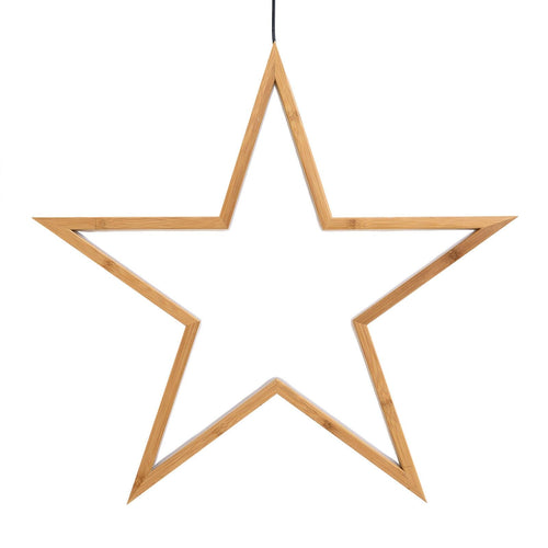 Stella sospesa in legno a led ø 55 cm decorazioni natalizie da interno luce calda