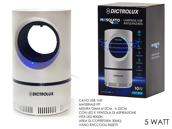Lampada Antizanzare Led 5 W con USB