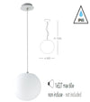 Lampadario da giardino sospensione GECO a sfera bianca dm 40 cm 1xE27 max 60W