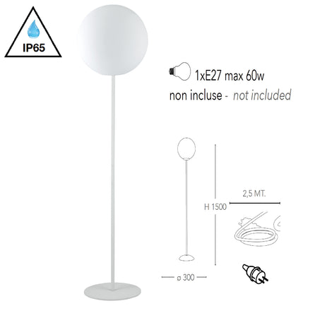 Piantana da pavimento GECO per giardino a sfera bianca dm 30 cm 1xE27 max 60W