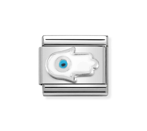 NOMINATION - LINK COMPOSABLE CLASSIC MANO DI FATIMA IN ARGENTO E SMALTO