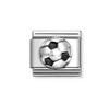 NOMINATION -   LINK COMPOSABLE CLASSIC PALLA DA CALCIO CON SMALTO NERO
