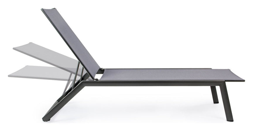 Lettino prendisole in alluminio verniciato "Cruise" con ruote, ideale per piscina e giardino