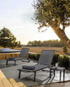 Lettino prendisole in alluminio verniciato Cruise con ruote, ideale per piscina e giardino