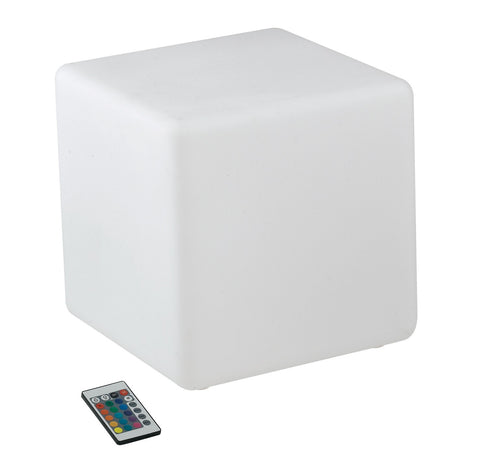 Lume da giardino GECO cubo bianco a LED RGB dimmerabile cambia colore dm 30 cm