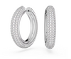 SWAROVSKI -  Orecchini a cerchio Dextera Medi, Bianchi, Placcato rodio