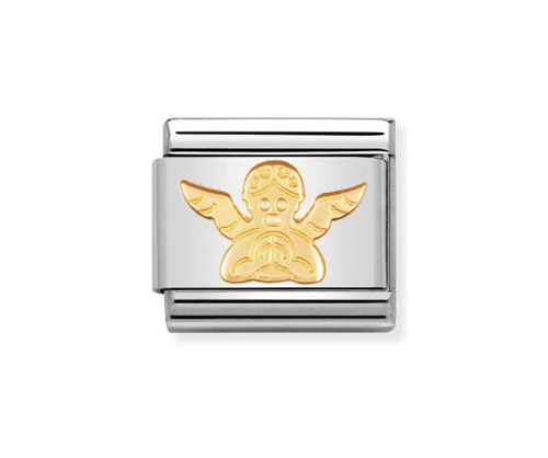 NOMINATION - LINK COMPOSABLE CLASSIC IN ORO ANGELO CUSTODE
