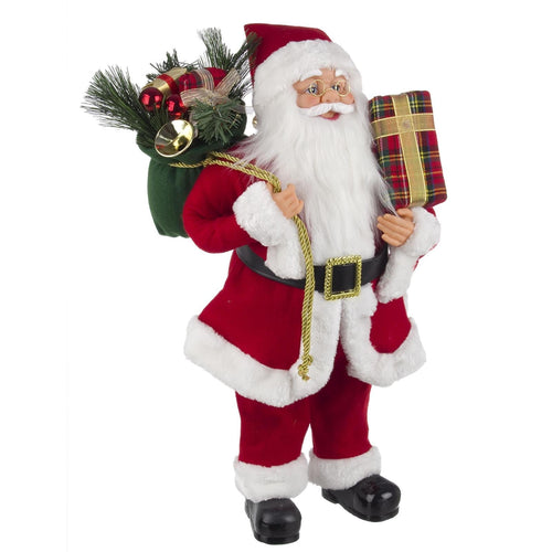 Babbo Natale pupazzo Tradizionale con vestito Rosso per Interni ed Esterni