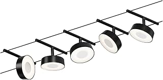 Paulmann 94479 LED Cable System Circle Base Set 5 x 400 lm incl. 5 x 5 W Warm White Black Matt Chrome Plastic Metal Lighting System 3000 K