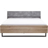 Letto moderno matrimoniale Lafabrica struttura in legno rovere e nero con spalliera