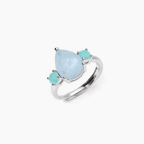 Mabina -  Anello con fusion stone azzurro SANTORINI