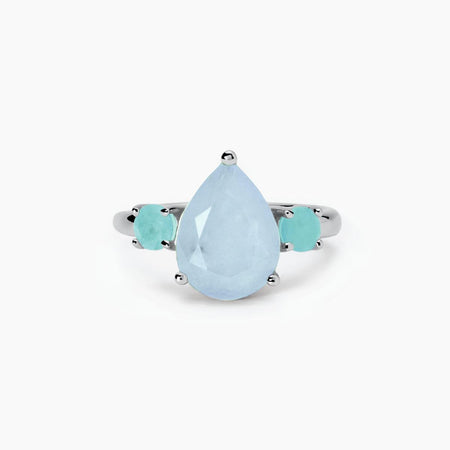 Mabina -  Anello con fusion stone azzurro SANTORINI