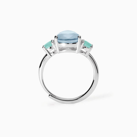 Mabina -  Anello con fusion stone azzurro SANTORINI