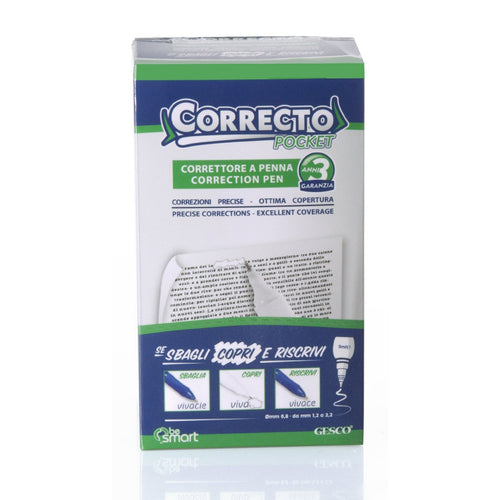 Correttore liquido a penna ad asciugatura rapida Bianchetto Correcto da 5 ml