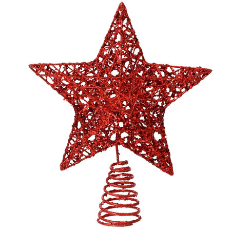 Puntale per albero di Natale con stella decorazione e addobbo da 23 cm