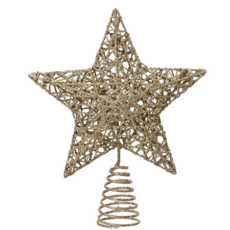 Puntale per albero di Natale con stella decorazione e addobbo da 23 cm