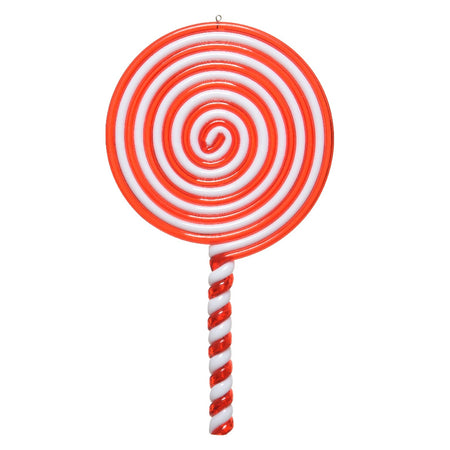 Pendente per albero di Natale in plastica Lecca Lecca rosso e bianco da 13cm