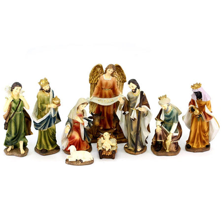 Natività completa con re magi presepe in poliresina 11 soggetti