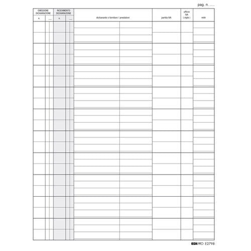 Registro Dichiarazione Esportatori 31X24 100Fg E2798
