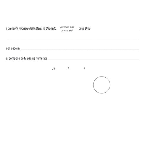 Registro Merci In Deposito 50Fg 31X24,5 E2279
