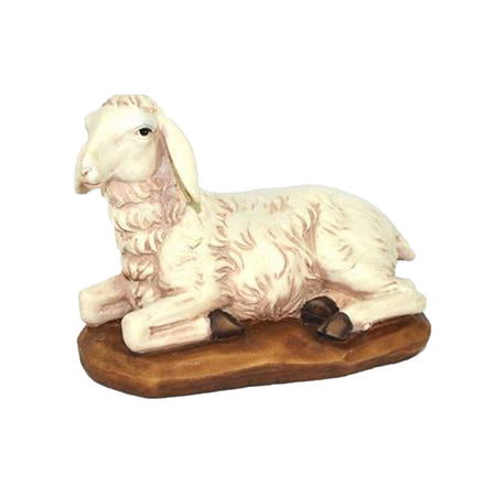 Pecora seduta in poliresina per presepe di natale animali sacra famiglia 10 cm