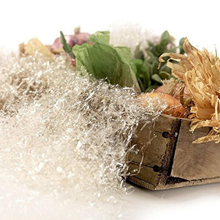 Truciolo neutro, paglia trasparente per cestini natalizi e decorazioni