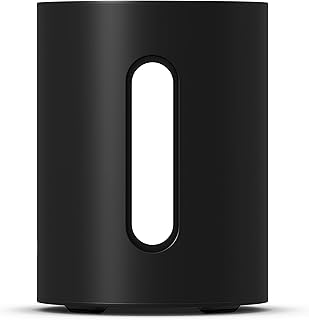Sonos Sub Mini Compact Subwoofer, Impressive Bass, Balanced Sound, Adjustable EQ, 2 Class D Amplifiers, Trueplay - Black